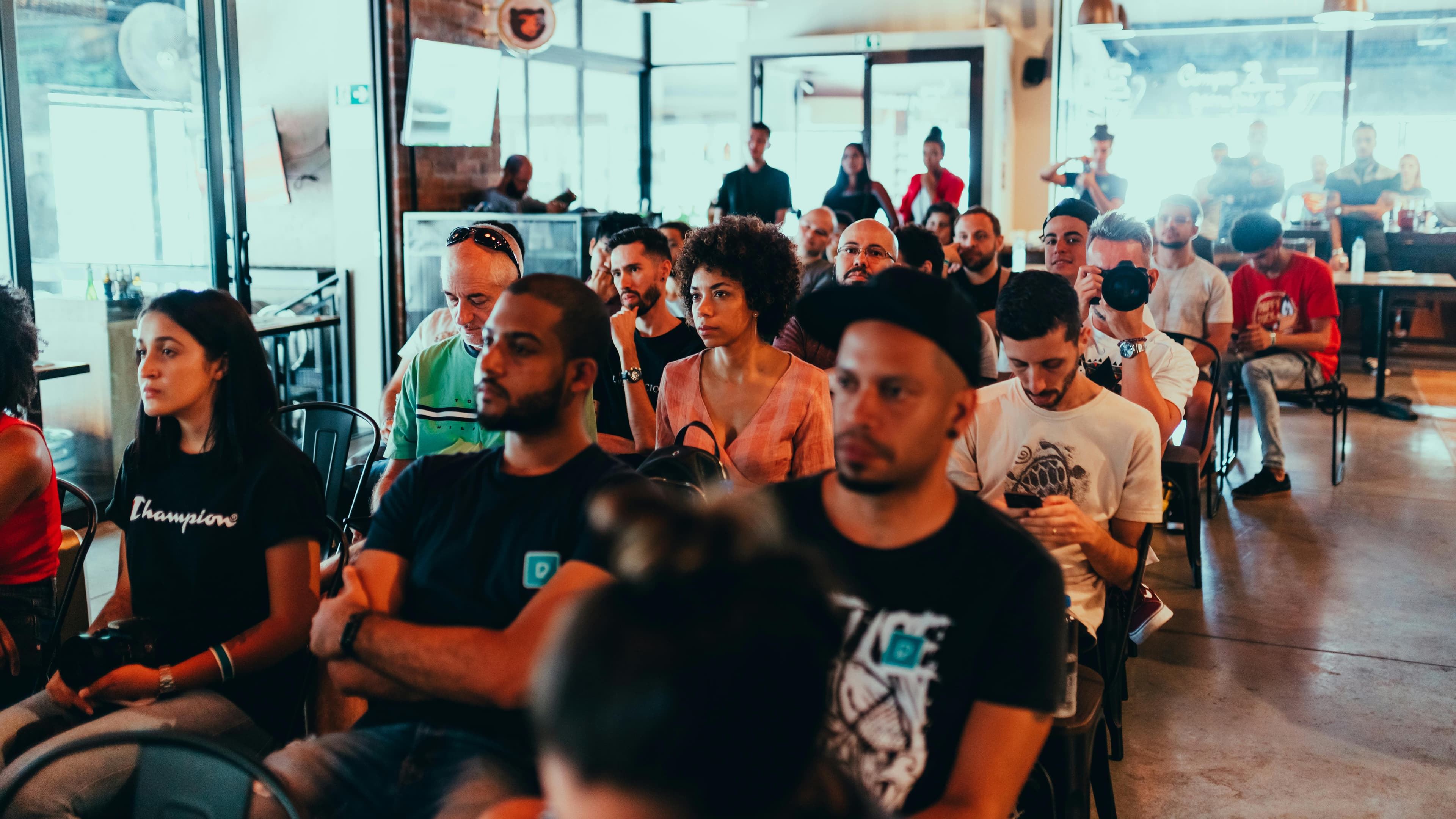 Engaged audience at an event